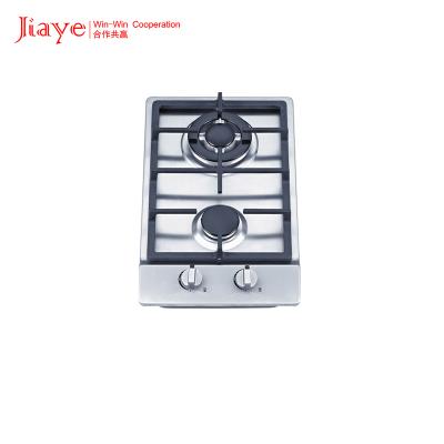 Built in 2 burner stainless steel double burner gas stove hob